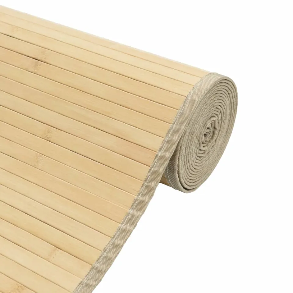 vidaXL Vloerkleed rechthoekig 70x400 cm bamboe lichtnaturel beige, foto 4