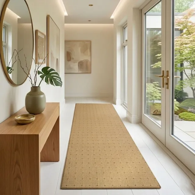 Floordirekt Tapijt Op Maat - Rapido - Woonkamertapijt & Loper voor Woonkamer & Hal - Beige - 50 x 150 cm - Minimalistisch Design - Veel Maten Beschikbaar - in Beige & Violet - Gestippeld