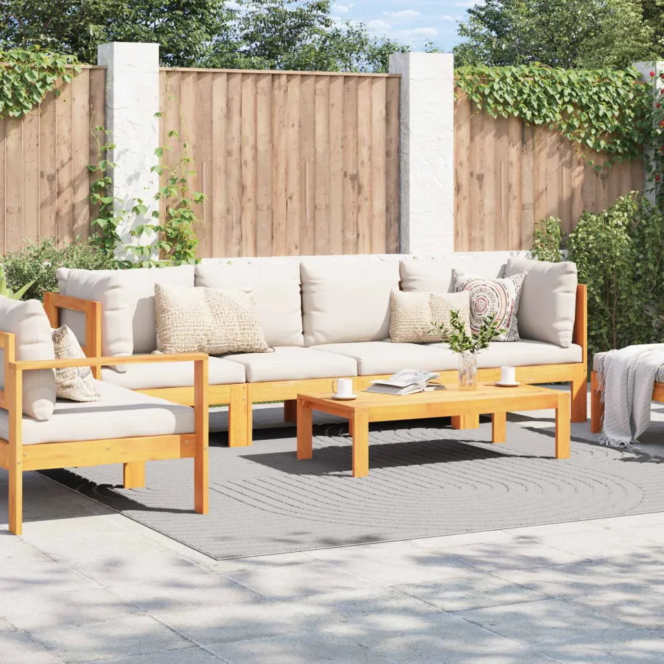 vidaXL Binnen- en buitentapijt PALMERAS Crème 240 x 240 cm Polyester, foto 3
