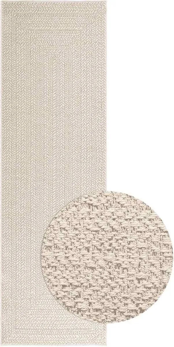 vidaXL Vloerkleed - ZIZUR - room - binnen - en - buiten - cm - jute - look crème