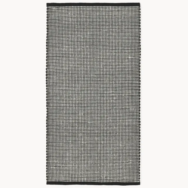 Westwing Collection Handgeweven wollen vloerkleed Amaro Zwart
