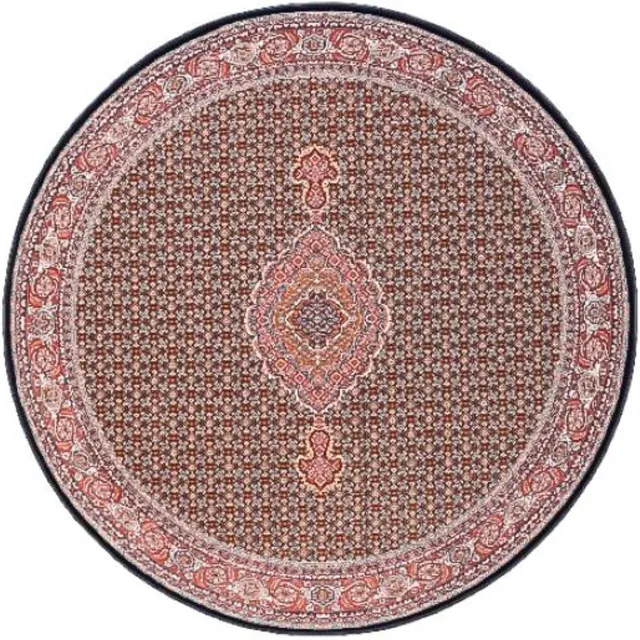 Susa Style SusaStyle - OUTLET - Perzisch Vloerkleed – Riz Mahi darkblue – Rond – Tapijt 150 cm donkerblauw/zwart