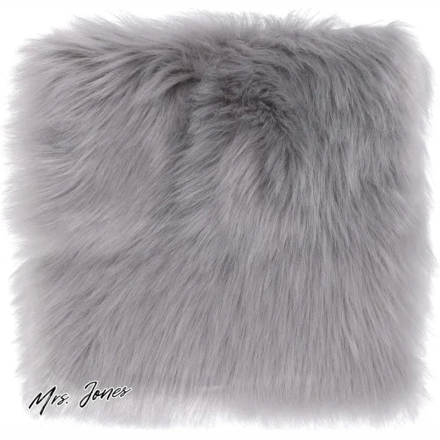 Mrs. Jones Faux Fur Area Tapijten Stoel Pad 12 inch Kleine Vierkante Cover Fuzzy Mat Zachte Fluffy Bank Voor Woonkamer Slaapkamer Sofa Fotograferen Achtergrond Decor (Grijs) . multi-color