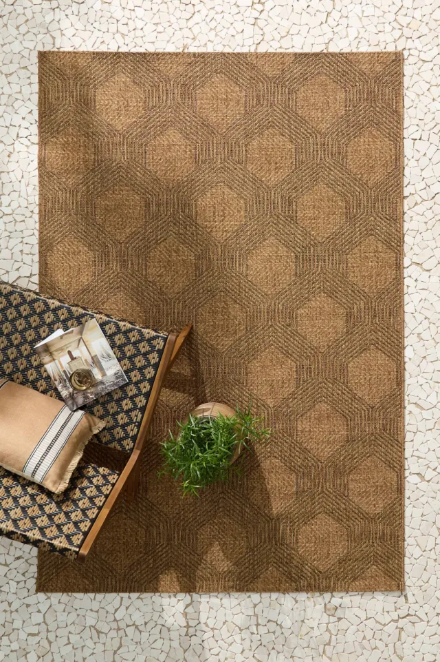 NOUS Living binnen- en buitenvloerkleed Tarviso (230x160 cm) bruin