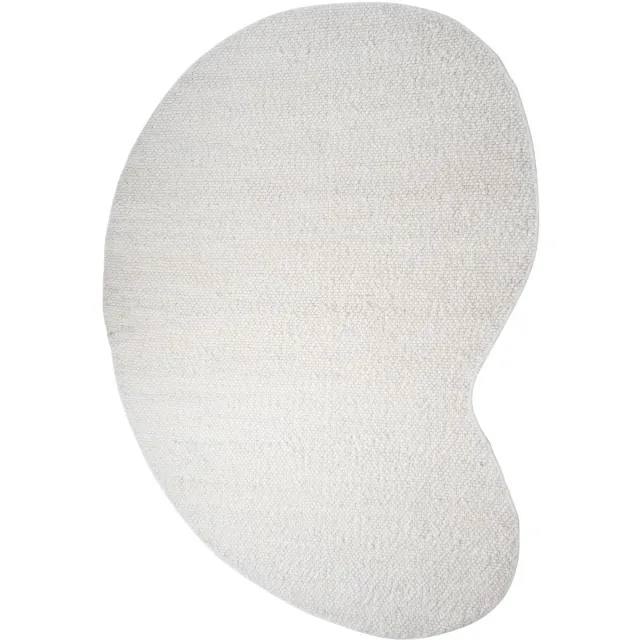 Veer Carpets Vloerkleed Stone White - Organisch - Wollen Design Vloerkleed in Scandinavische / Japandi Stijl Wit