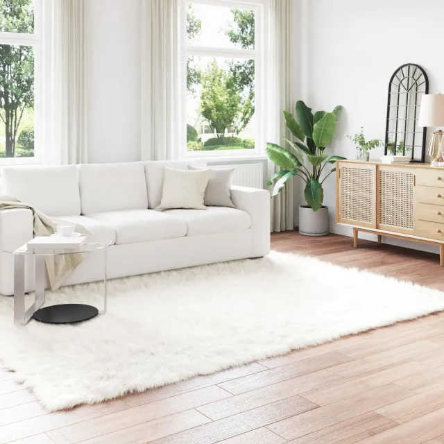vidaXL Tapijt van imitatie TAFALLA Wit 200 x 280 cm Polyester, foto 2