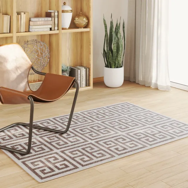 vidaXL Vloerkleed voor binnen buiten laagpolig 120x180 cm meerkleurig Bruin