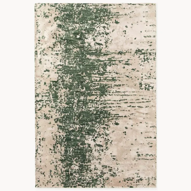 Westwing Collection Handgeweven wollen vloerkleed Cynthia met abstract patroon Groen