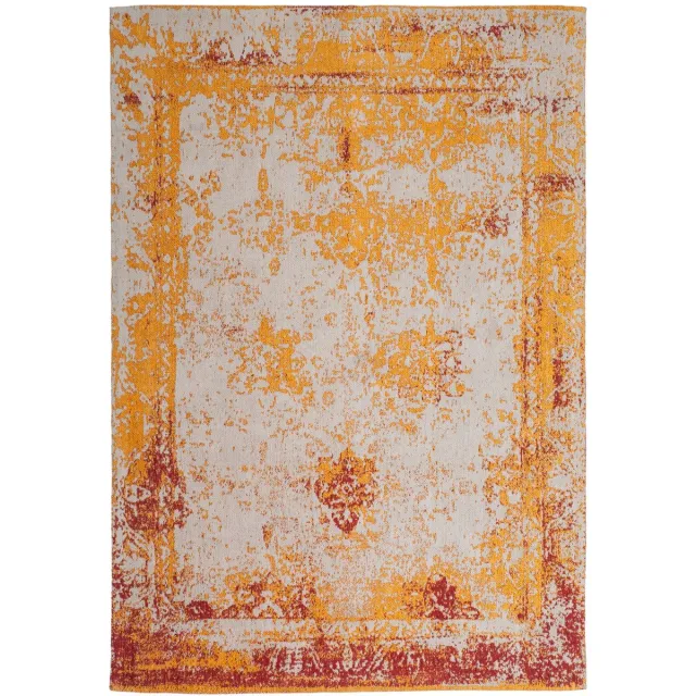 Padiro design laagpolig vloerkleed - terracotta - modern abstract ontwerp - voor vloerverwarming - van katoen en polyester