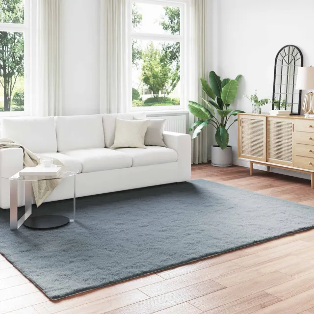 vidaXL Antislip vloerkleed van imitatie konijnenbont OLITE Antraciet, foto 2