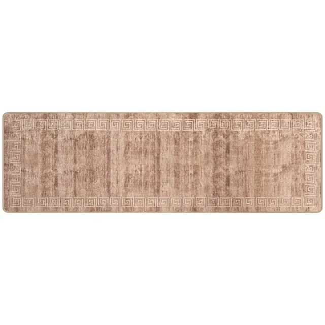 vidaXL Tapijt - Runner - MARSA - Beige - en - goud - 80 - x - 250 - cm - Polyester - en - PVC Wit