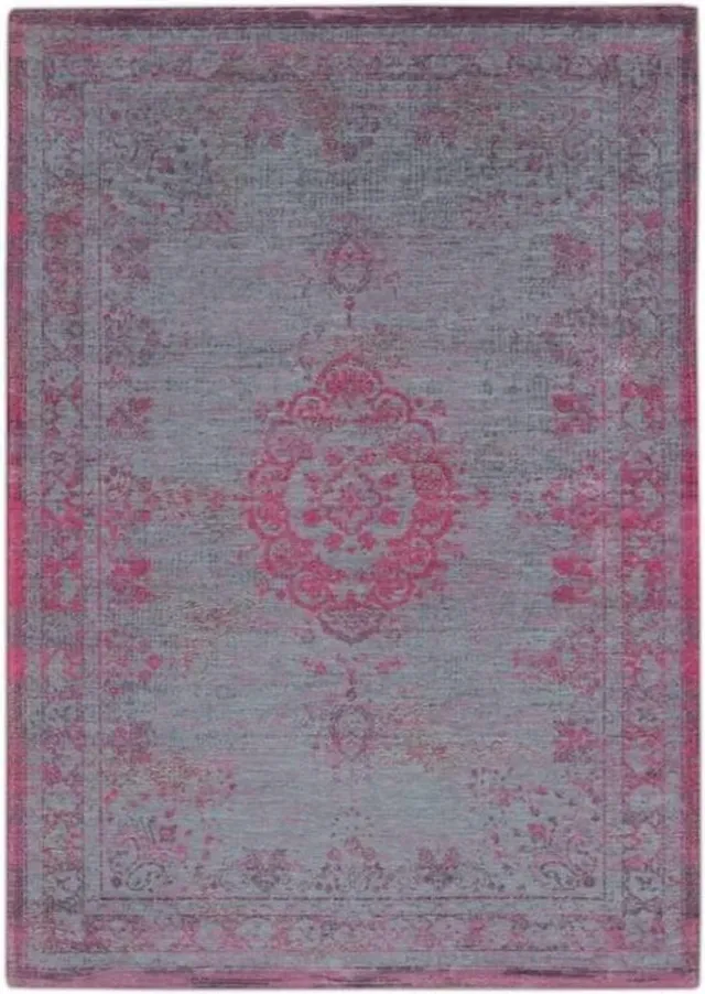 Louis de Poortere Wasbaar Binnen & Buiten Vloerkleed - 140 x 200 cm - Louis De Poortere Medallion Pink Flash - Laagpolig Tapijt - Gerecycled PET - Made in Belgium - Circulair Rood