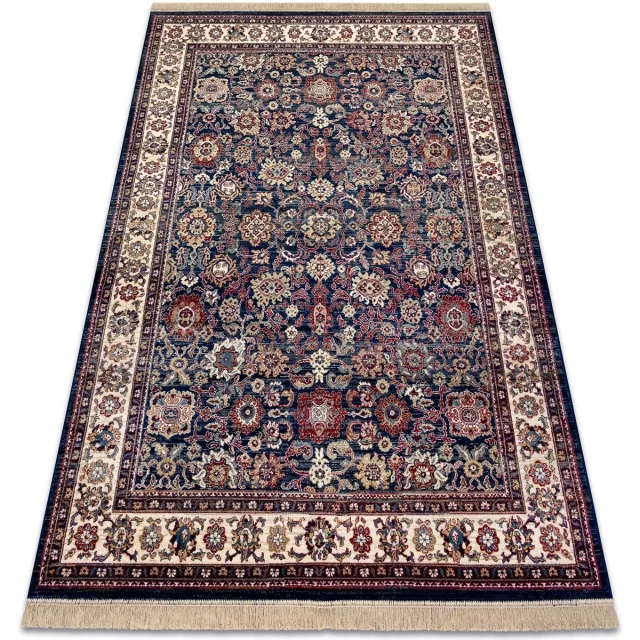RUGSX Kleden Rugsx Tapijt WINDSOR 22991 ORNAMENT, KADER, franje blau 60x100 cm Blauw