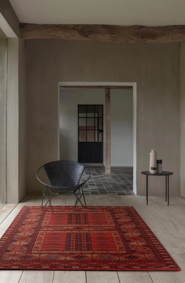 Timeless Creativity OSTA Kashqai – Vloerkleed – Tapijt – geweven – wol – eco – duurzaam - modern - landelijk - Rood Patroon