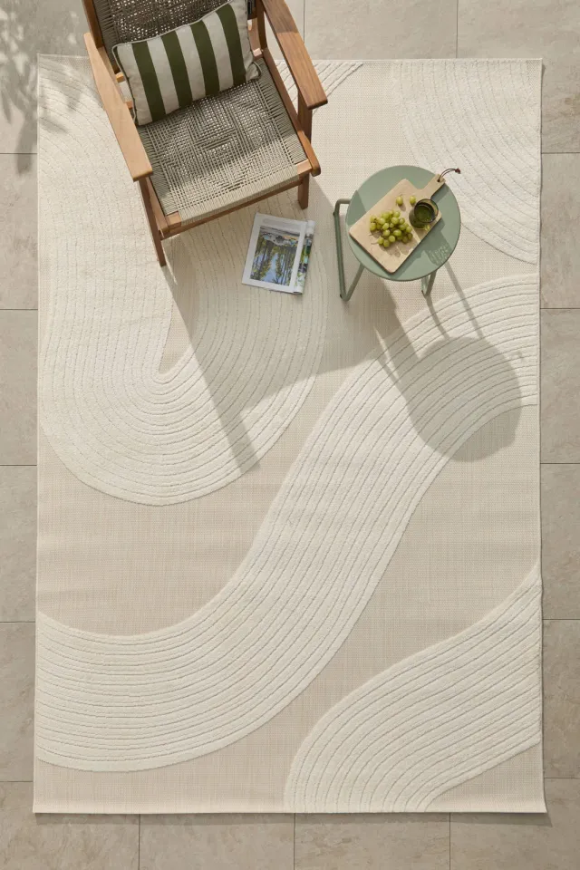 NOUS Living Tirza binnen- en buitenvloerkleed crème, foto 2