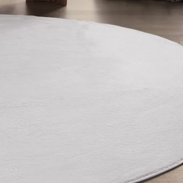 Carpetique Rond Vloerkleed - Ø200 cm – Wit - Antislip – Japandi & Scandinavisch Woonkamer Tapijt