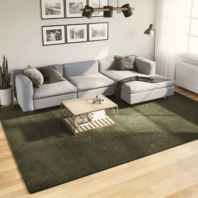 vidaXL Vloerkleed HUARTE Green 240 x 340 cm 100% Polyester Plat Groen