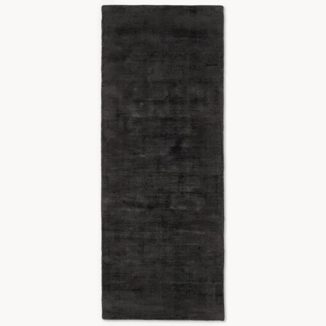Westwing Collection Handgeweven viscose loper Jane Antraciet