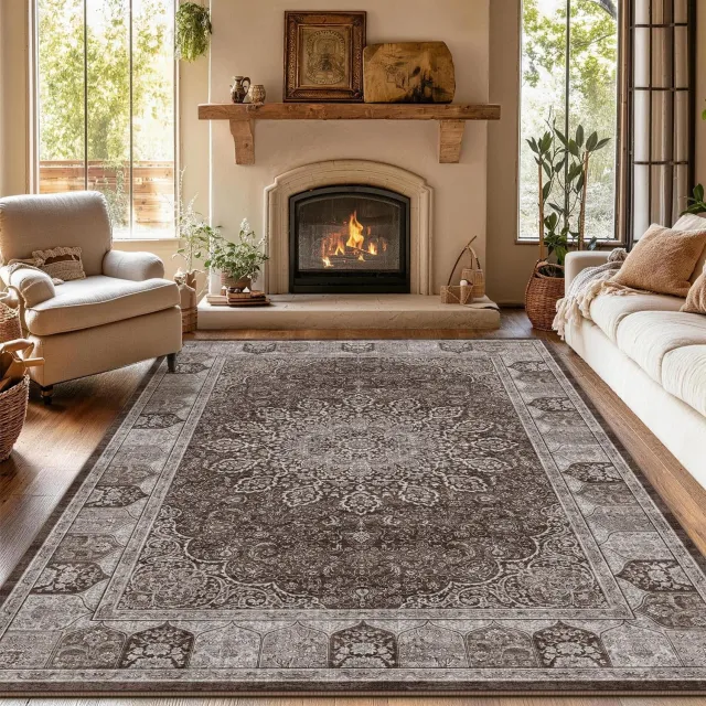 Duraxl Vloerkleed - Vintage - Wasbaar - 160 x 230 cm Bruin