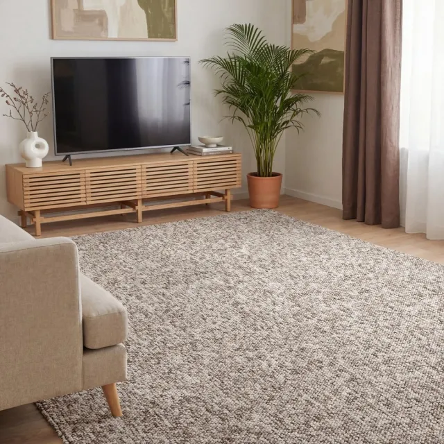 Elle Decoration Rocco vloerkleed in wol-look Rocco Taupe/Multicolor - 240 x 340 cm - (XL)