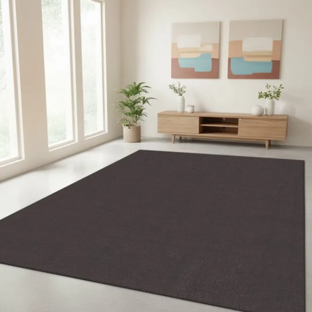 TapisTrend Designer tapijt Antraciet 160x220 cm Modern, effen vloerkleed met een zacht oppervlak en dichte pool voor de woonkamer, slaapkamer en ontspanningsruimte