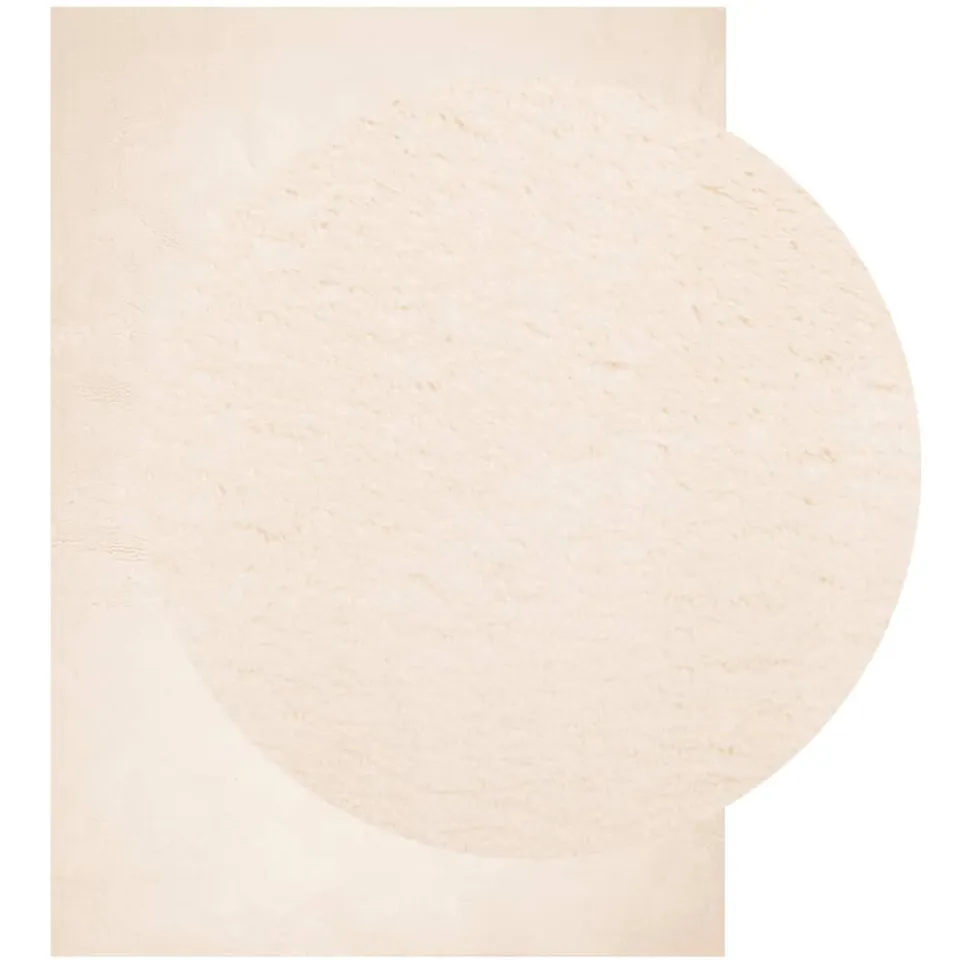 vidaXL Vloerkleed HUARTE laagpolig zacht wasbaar 140x200 cm beige