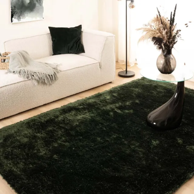 Tapeso Shaggy vloerkleed - Spark jade 300x400 Groen