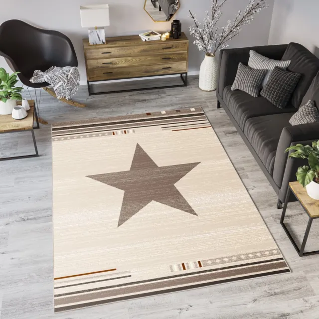 Tapiso Maroko Vloerkleed Beige Woonkamer Rug Tapijt Lichtbeige