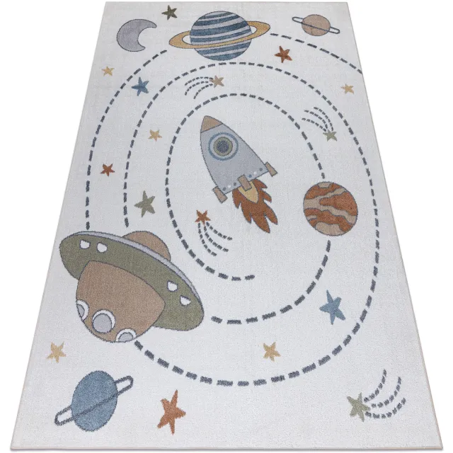 RUGSX Kleden Rugsx Tapijt BONO 8288 Ruimte, planeten crème/antraciet 200x290 cm Beige