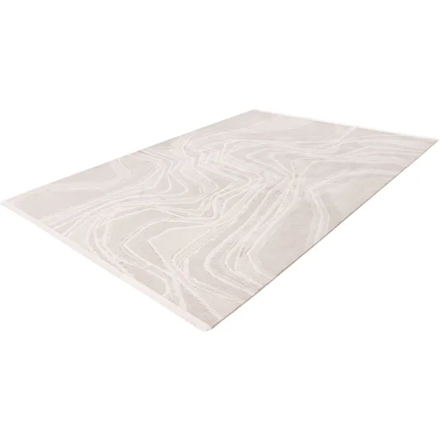 Pierre Cardin Vloerkleed - Tapijt - Design - Beige Zilver - Modern en Elegant - Hoogwaardig Acryl - Korte Franjes