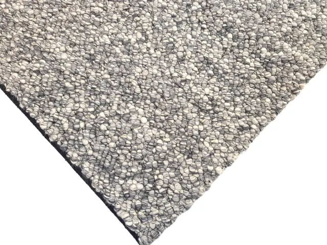 flycarpets VENTURA BOLLETJES GRIJS HANDGEMAAKT VLOERKLEED
