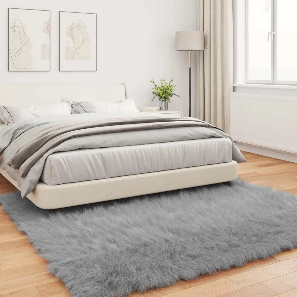 vidaXL Tapijt van imitatie TAFALLA Grijs 200 x 200 cm Polyester, foto 3