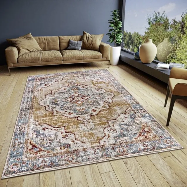 flycarpets Klassiek Vintage Vloerkleed - Strozzi - Rood / Multi - 80x240 cm Geel