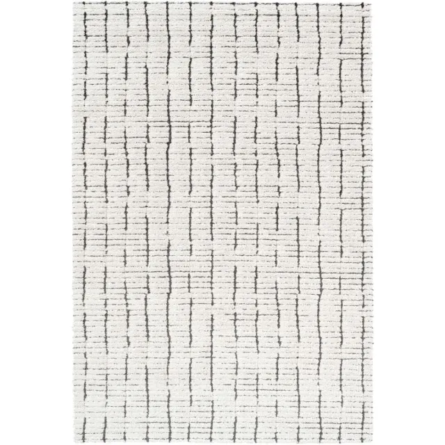 Drawer Rugsman Kyoto 014.0002.6131 Vloerkleed - 240 x 340 cm - Ivoor - Rechthoekig - Polyester - Woonkamer - Geometrisch - Shaggy - Hoogpolig, Modern
