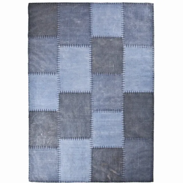 Meubelplaats Tapijt Mono Patchwork Blauw 160x230cm | By-Boo 6230 Naturel
