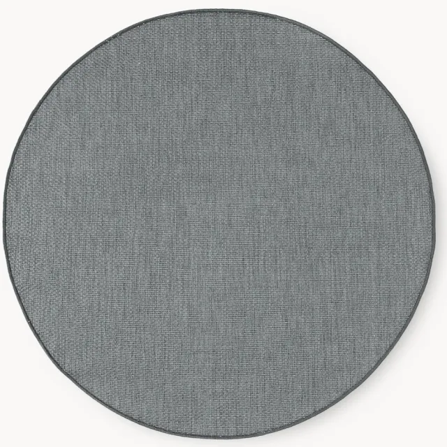 Westwing Collection Rond dubbelzijdig in- & outdoor vloerkleed Whitby Grijs