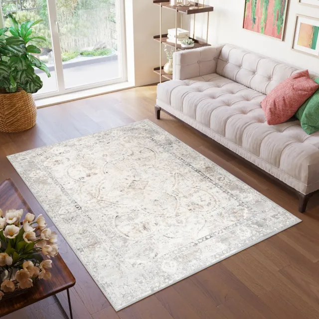 Tapiso Valley Vloerkleed Tapijten Woonkamer Beige Vintage Maat- 300x400