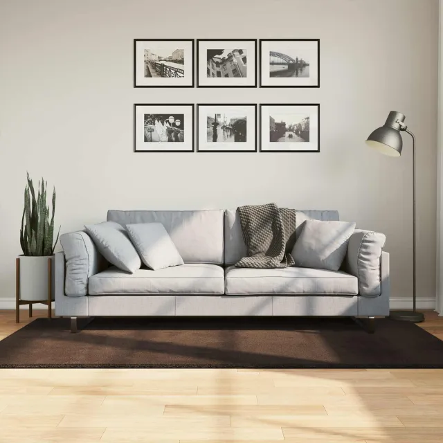 vidaXL Vloerkleed HUARTE Bruin 100 x 200 cm 100% Polyester Plat, foto 2