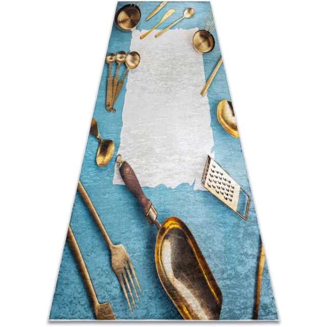 RUGSX Kleden Rugsx ANDRE 33220 tapijt wasbaar lepels, keuken, antisli Blauw