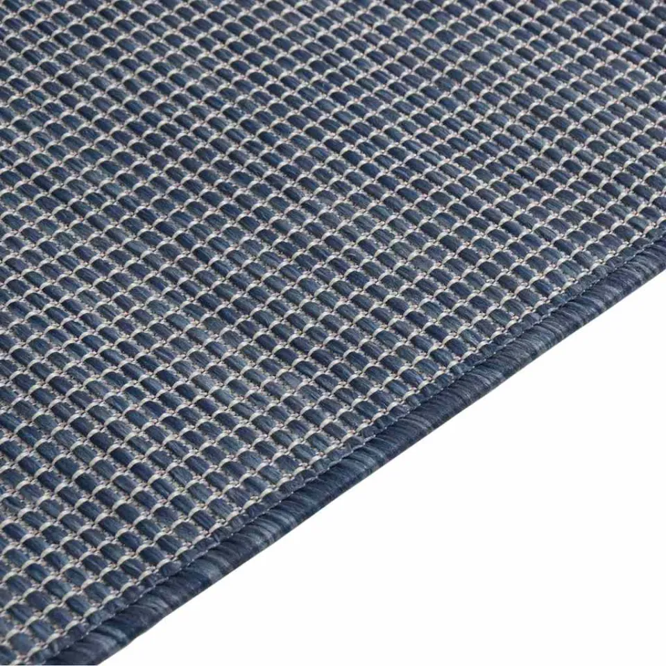 vidaXL Buitenkleed platgeweven 80x250 cm blauw, foto 4