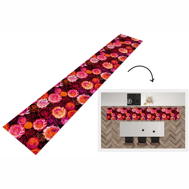 KitchenYeah Keukenloper - Keukenmat - Rozen - Patronen - Bloemen - Keuken vloerkleed Multicolor