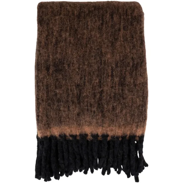 QUVIO Luxe en warme plaid - Bruin - 130x170 cm - Wol