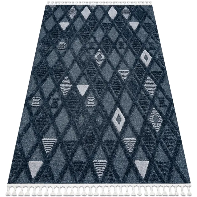 RUGSX Kleden Rugsx Tapijt SEVILLA Y499B kratka, ruitjes blauw Kwastje