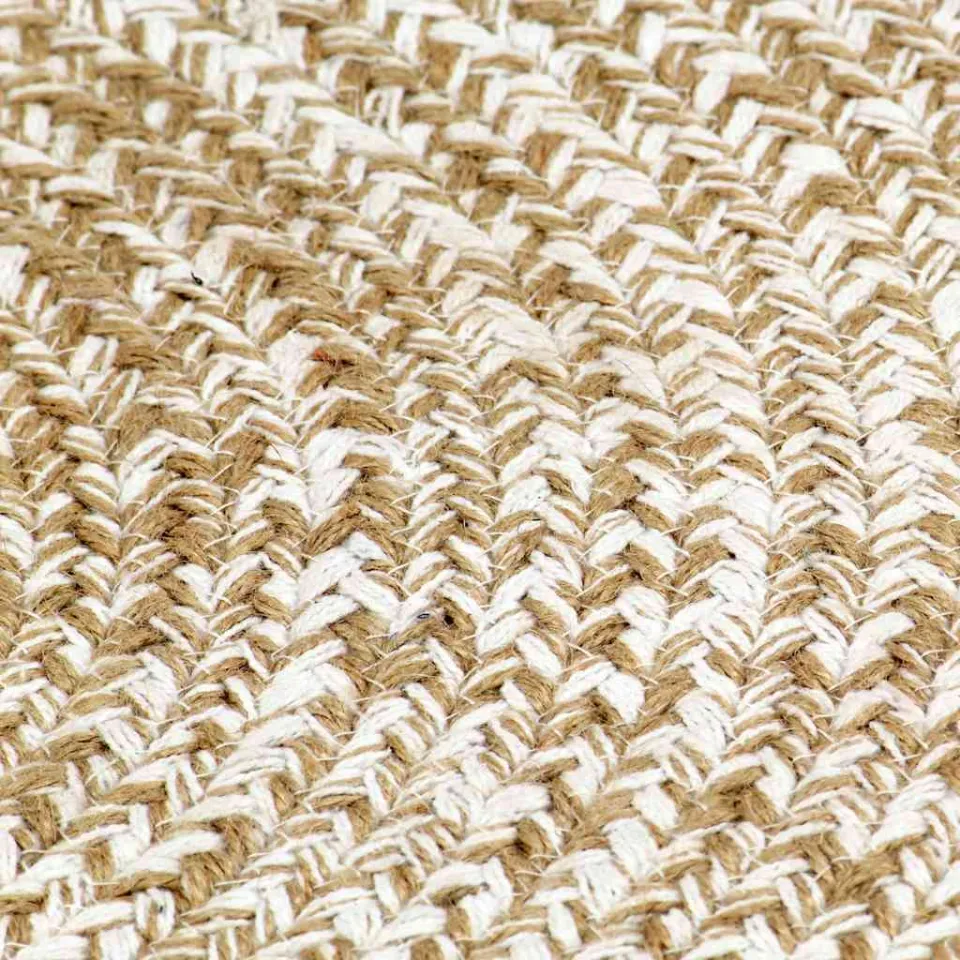 vidaXL Vloerkleed handgemaakt 90 cm jute wit en naturel, foto 4