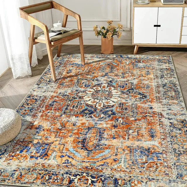 Ibenzoa Multifunctionele Textielmat, Geschikt voor Diverse Interieurruimtes, Uitstekende Grip en Onderhoudsvriendelijk oranje