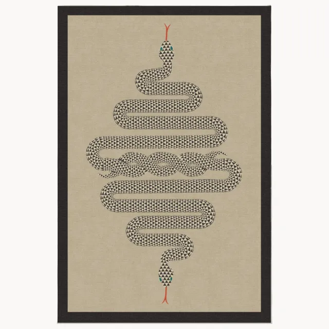 Ruggable Wasbaar laagpolig vloerkleed Venom by Jonathan Adler Beige