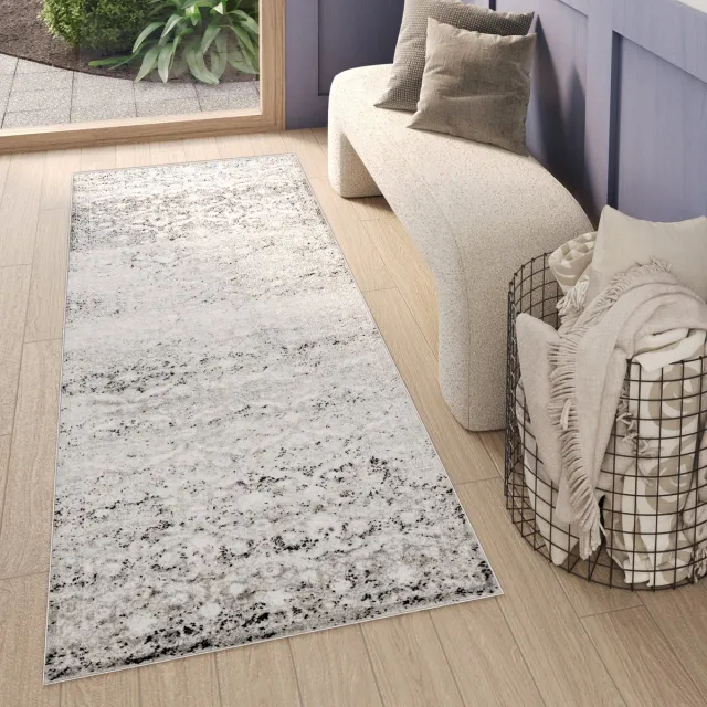 Tapiso Sky Vloerkleed Loper Grijs Modern Kleed Tapijtloper Tapijt Maat - 70x300 Lichtgrijs 3