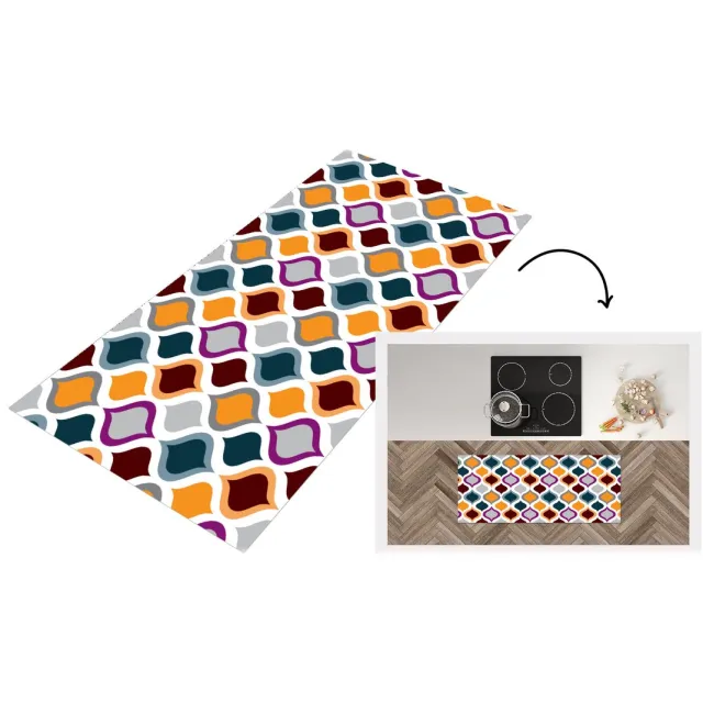 KitchenYeah Keukenloper - Keukenmat vinyl Retro - Lijn - Patroon - Keukenmatten loper - Keuken vloerkleed tapijt, foto 2