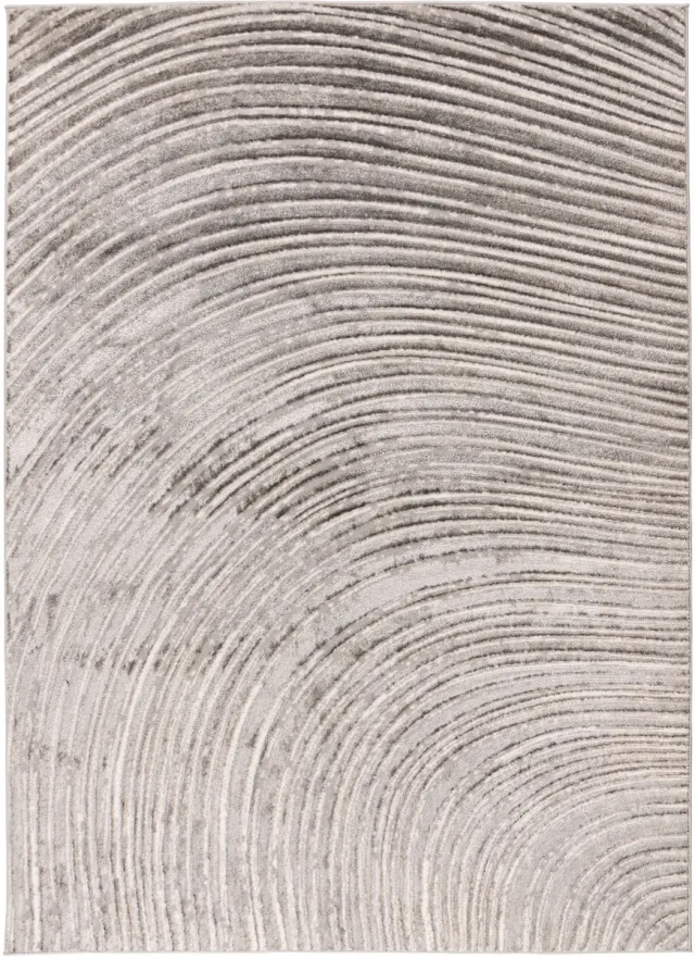 Padiro design laagpolig vloerkleed 200 x 290 cm - lichtbeige - modern abstract ontwerp - voor vloerverwarming - van polyester en jute