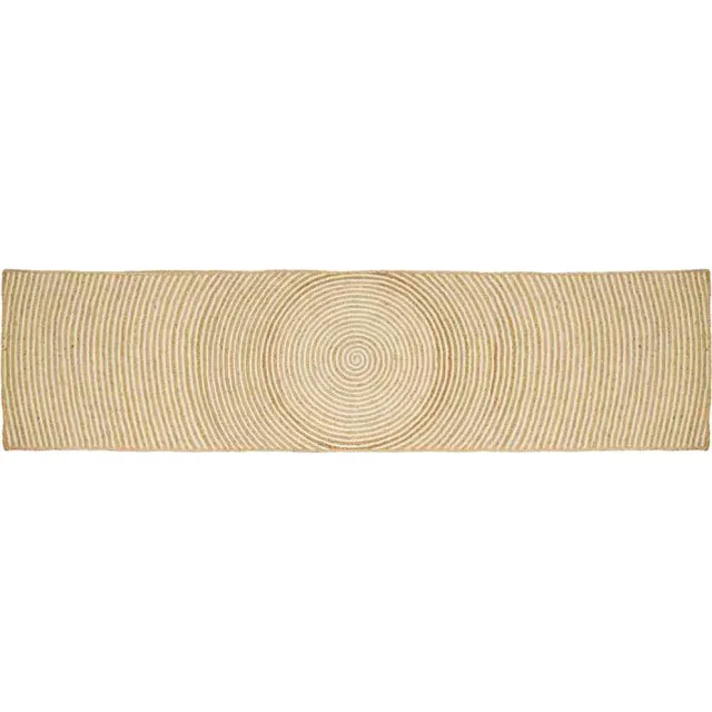 vidaXL Gebied Tapijt Natuurlijk en Wit 60 x 400 cm Jute